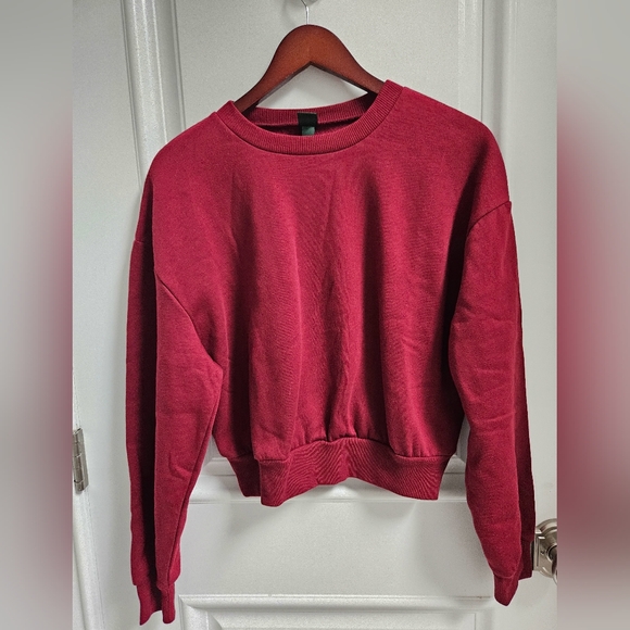 NWT Wild Fable Cropped Crewneck Fleece Top Cozy Warm Soft Fall Winter - Picture 2 of 4